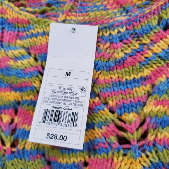 NWT Wild Fable Knit Colorful Cropped Sweater Med - Picture 6 of 9